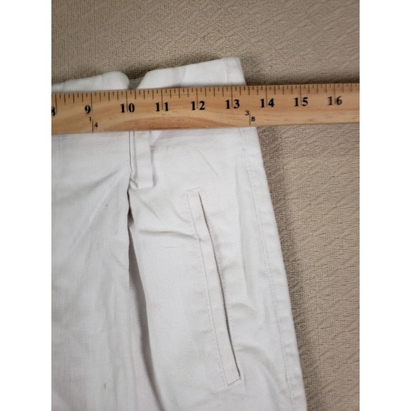 H&M Pants Womens 4 White Visible 4-Buttons High-Waist Pleated Paper Bag Trousers - Picture 4 of 11